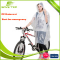 Logo printed adult waterproof cover PE rain poncho cover best for emergency